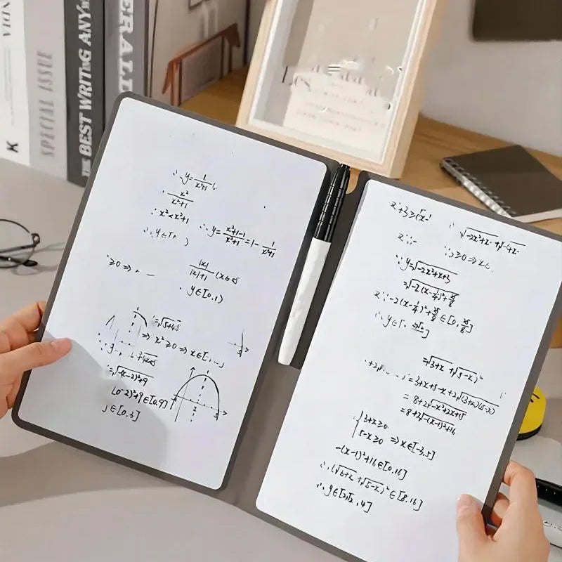 Reusable A5 Whiteboard Notebook Set with Pen and Wipe Cloth