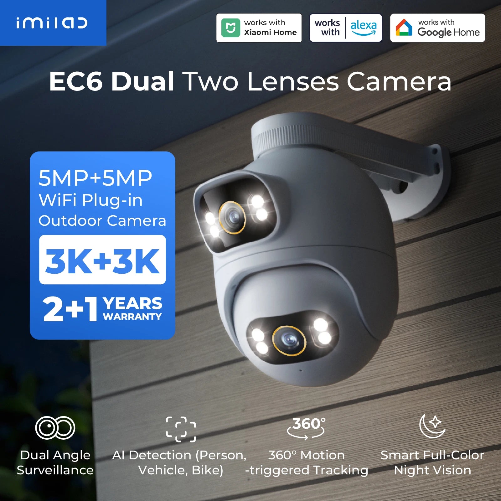 IMILAB EC6 Dual 10MP Outdoor WiFi Security Camera