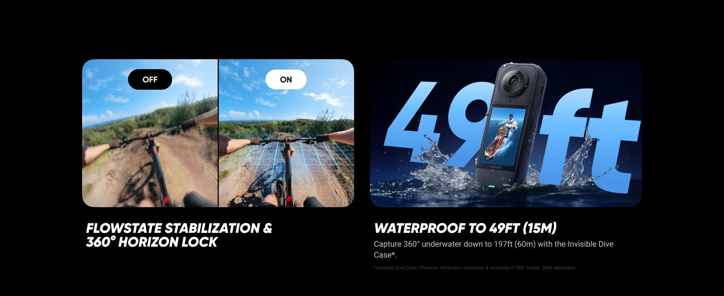 Insta360 X5 Camera 8K Waterproof 360° Action Cam