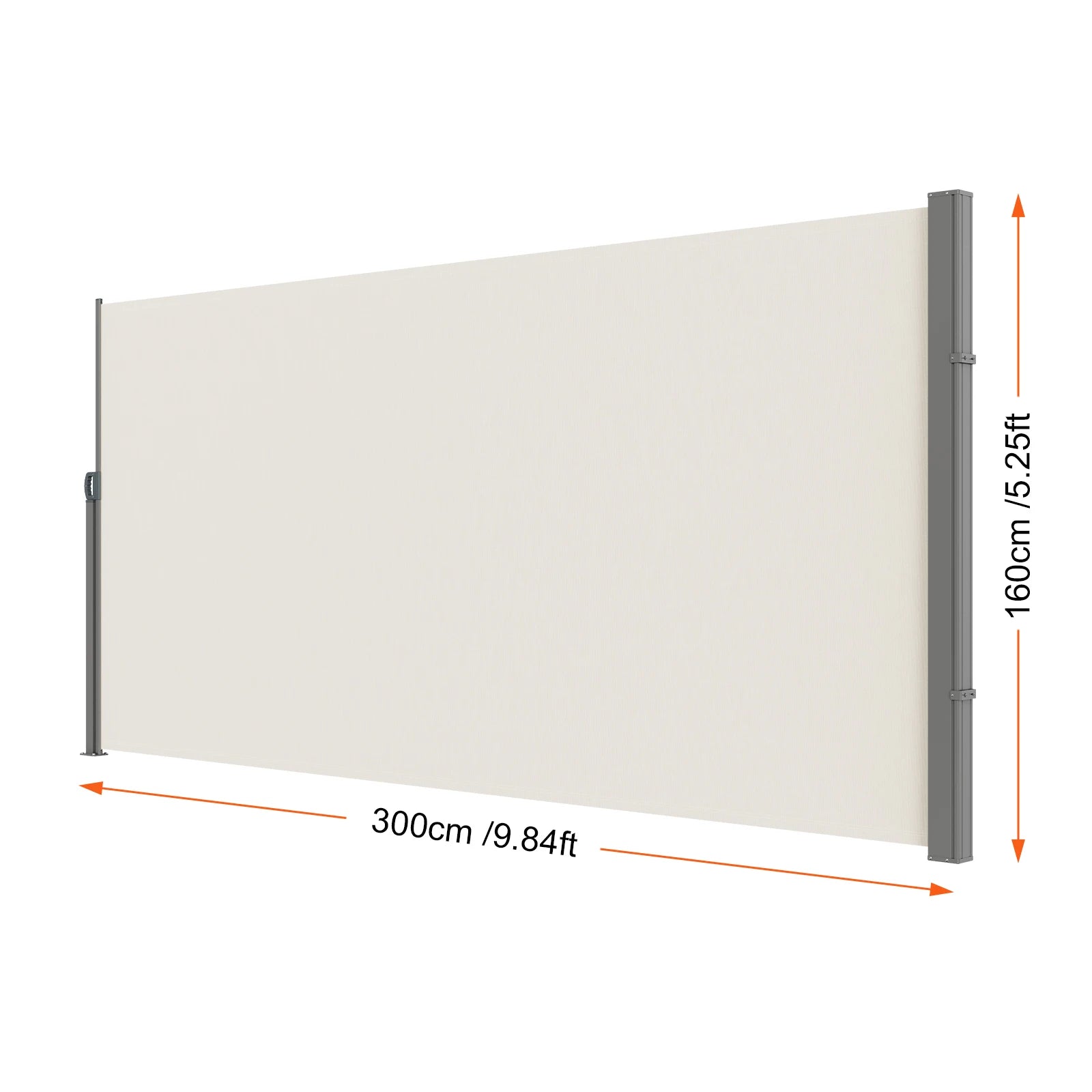 Retractable Side Awning Privacy Screen UV30+ Waterproof Patio Divider