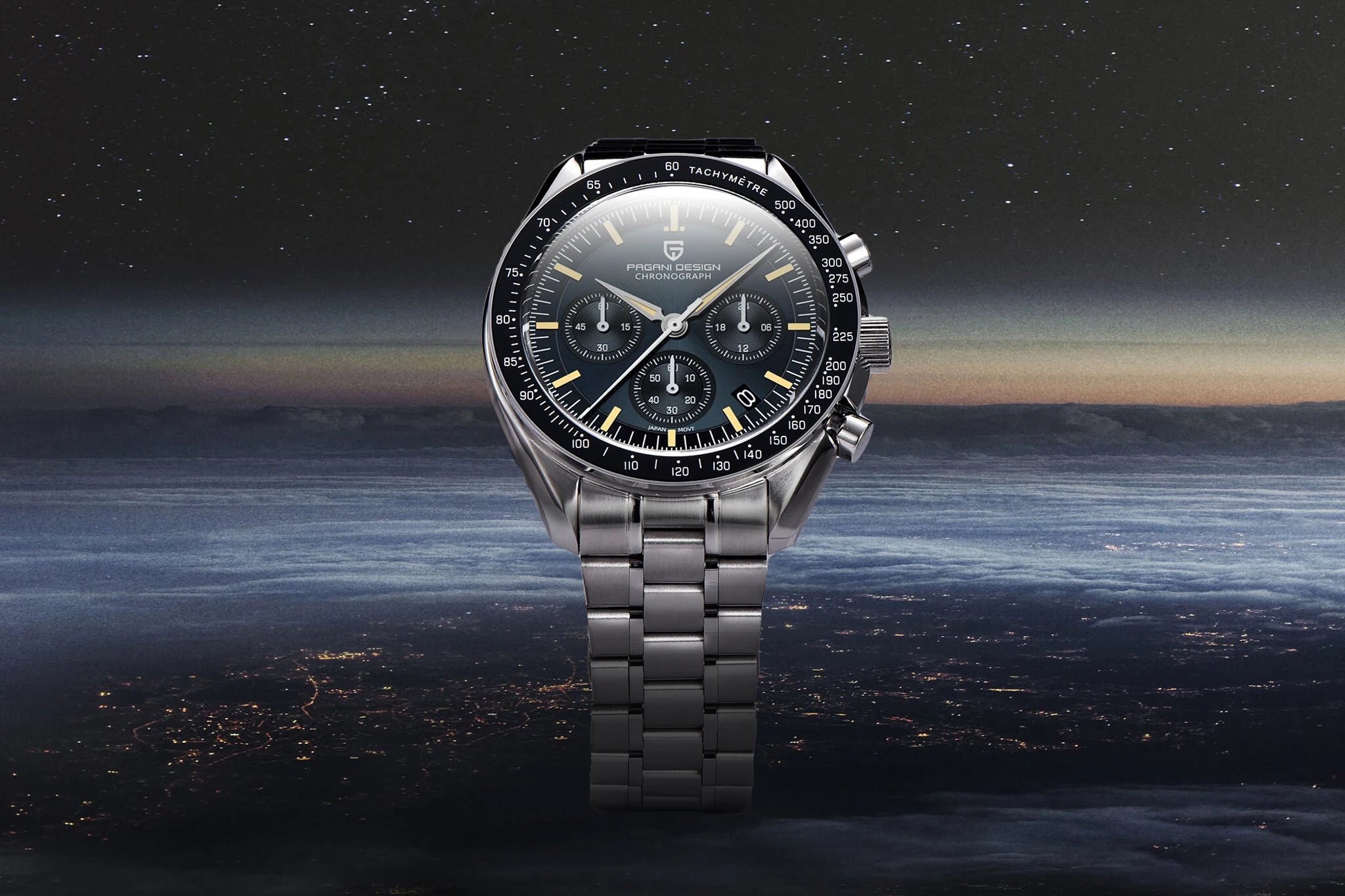 Pagani Design Moonwatch Chronograph Quartz Men's Steel Watch