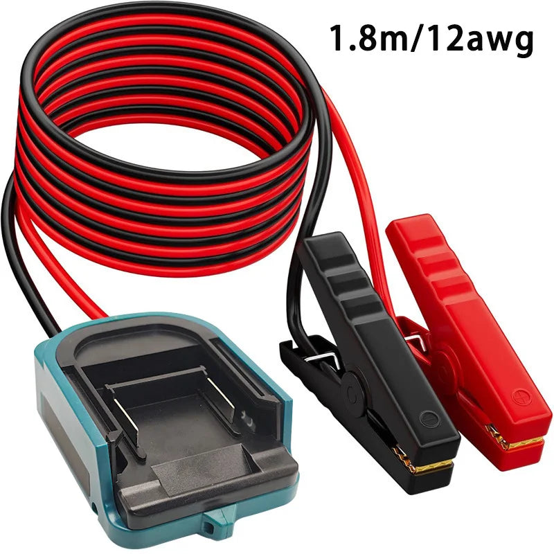 Jump Starter Adapter for 18V/20V Tool Batteries, 12AWG Leads