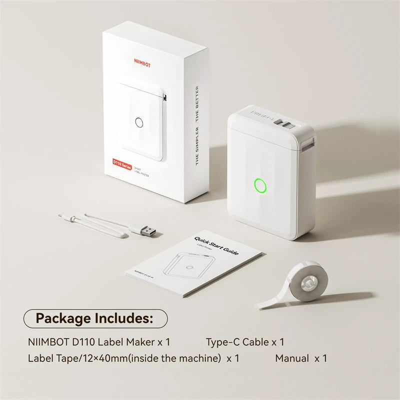 D110 Upgraded Version Thermal Label Printer Mini Portable Smart Label Maker With Tape
