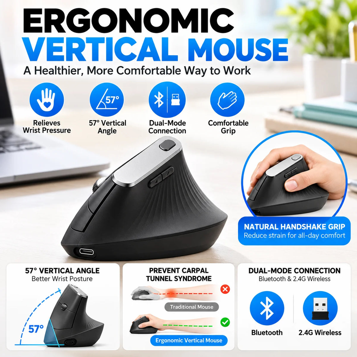 Rechargeable Right-Hand Wireless Mouse