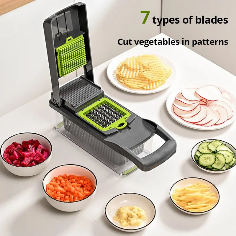 Vegetable Slicer Set with Catch Basket