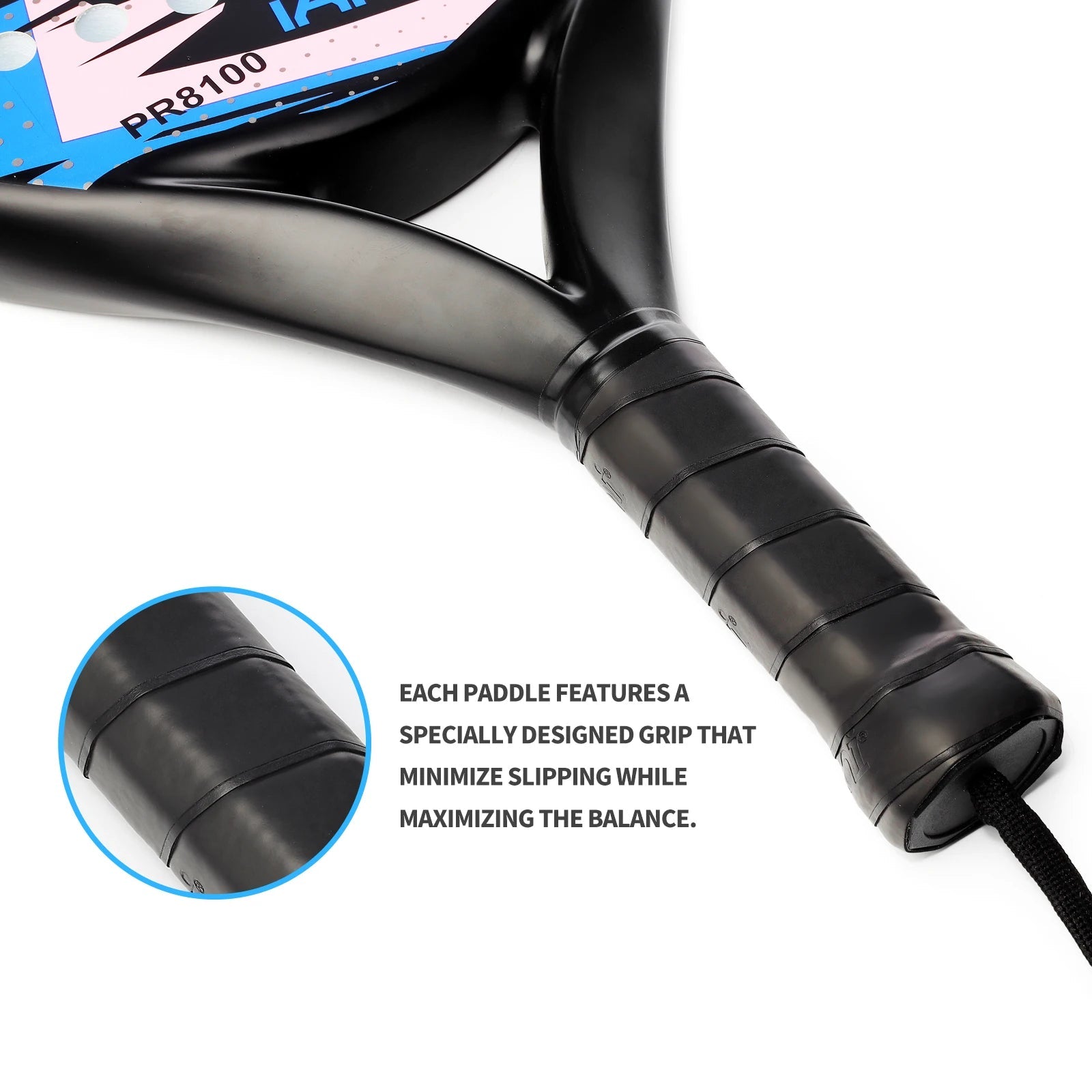 IANONI Padel Racket Carbon Fiber Surface with EVA Memory Flex Foam Core Padel Tennis Racquets Lightweight 