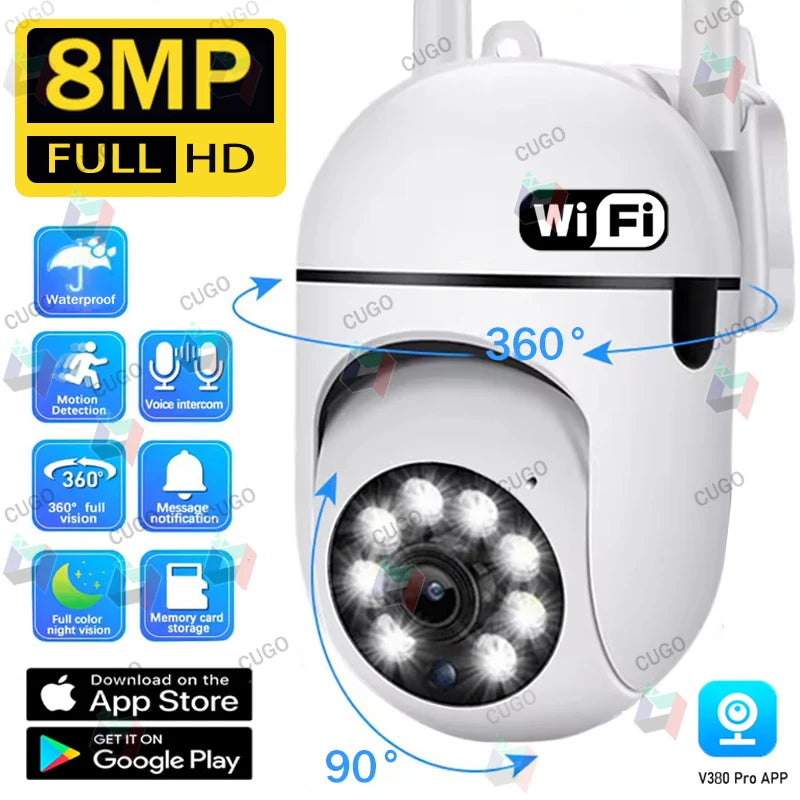 8 MP Wi-Fi Pan-Tilt Camera with Two-Way Audio