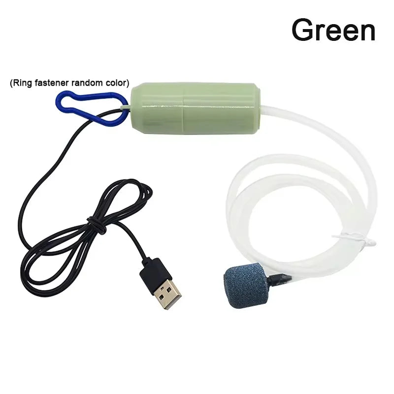 Pompă de aer pentru acvariu USB cu țeavă și piatră de aer, 5 V