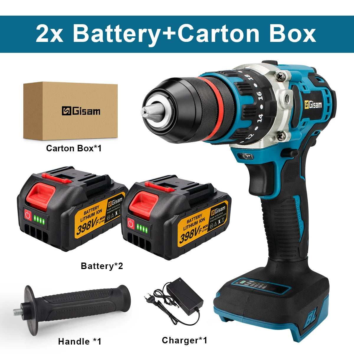 480N.M Brushless Electric Impact Drill for Makita 18V Batteries