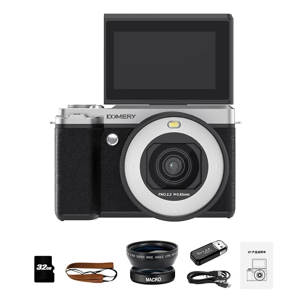 5K Digital Camera 80MP Dual Lens with Flip Screen & WiFi