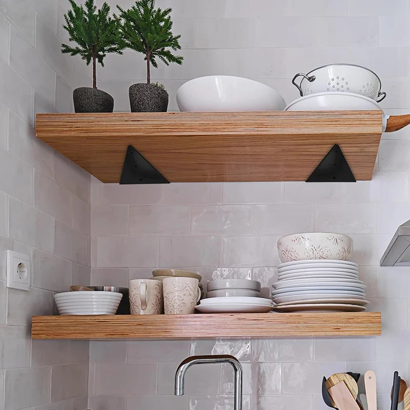 Concealed Shelf Bracket, Black, Size Options