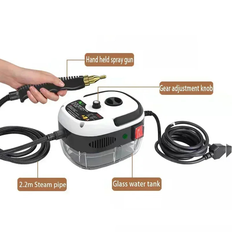 2500W Portable Steam Cleaner High Temperature Sterilization Pressure Jet Washer Machine for Home Car Kitchen Air Conditioner 