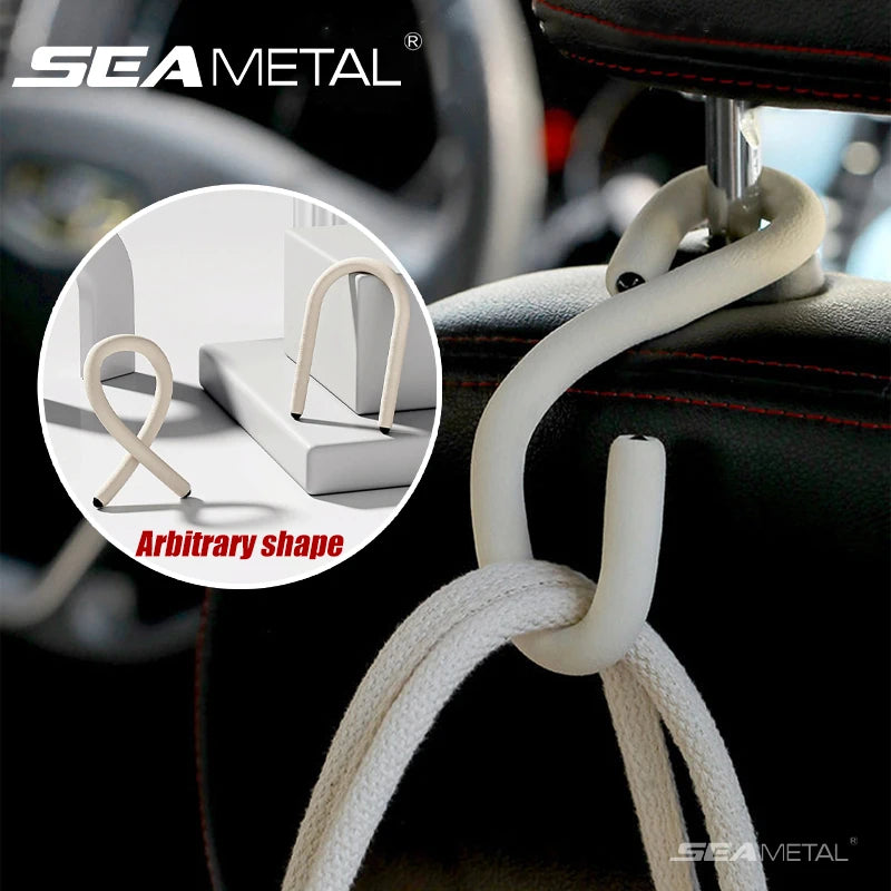 SEAMETAL S-Shape Hooks Free Bending Hook for Hanging Bags Multi-Function Universal Arbitrary Shape Hook for Car/Motorcycle/Home