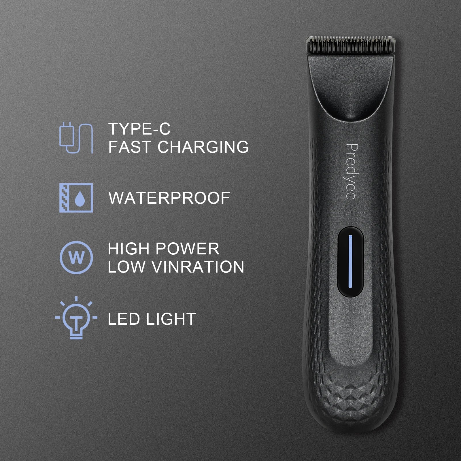 Electric Groin Hair Trimmer for Men,Body Groomer & Pubic Waterproof Hair Trimmer,Replaceable Ceramic Blade 