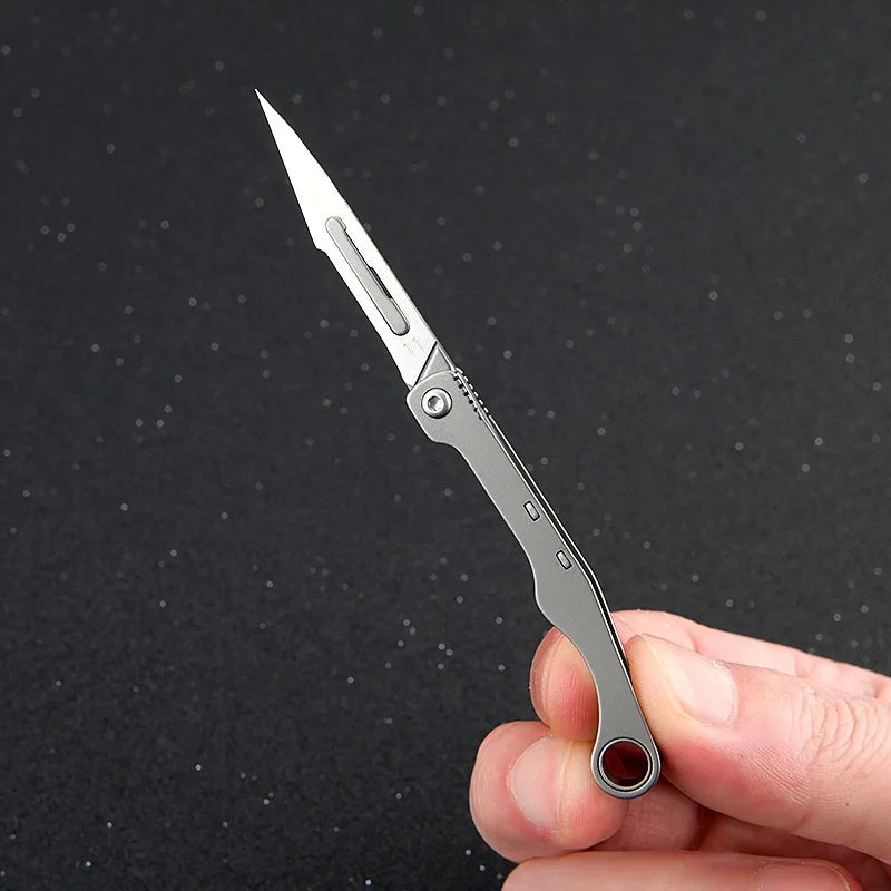 Mini Titanium Alloy Folding Knife for Outdoor EDC