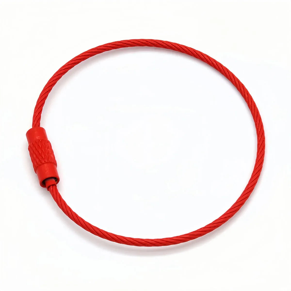 5/10pcs Stainless Steel Wire Keychain Ring Key Keyring Circle Rope Cable Loop Outdoor Camp Luggage Tag Screw Lock Gadget