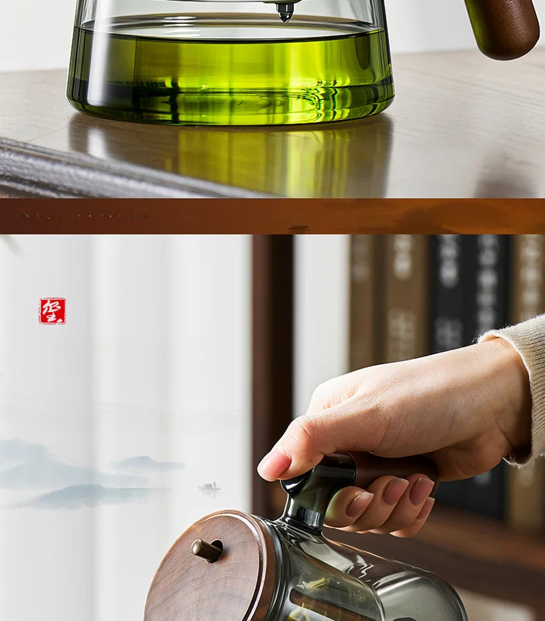 Tea Ceremony Culture Large Capacity Dividing Teacup Removable Glass Inner Tank Home Tea Water Separation Filter Teacup 