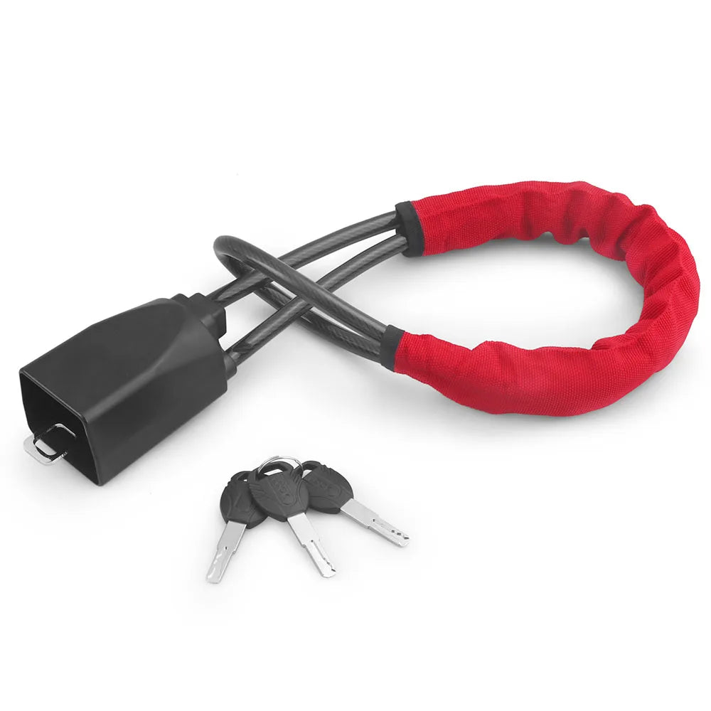 SEAMETAL Car Steering Wheel Lock Universal Antitheft Device Auto Seat Belt Buckle Lock Rope Steel Cable for Car Truck SUV Van RV
