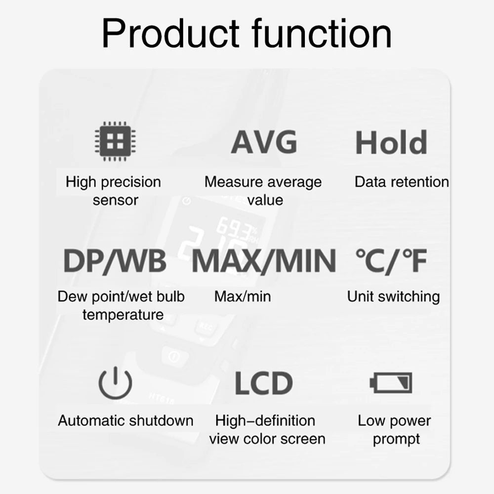 HT618 Temperature, Humidity and Dew Point Meter
