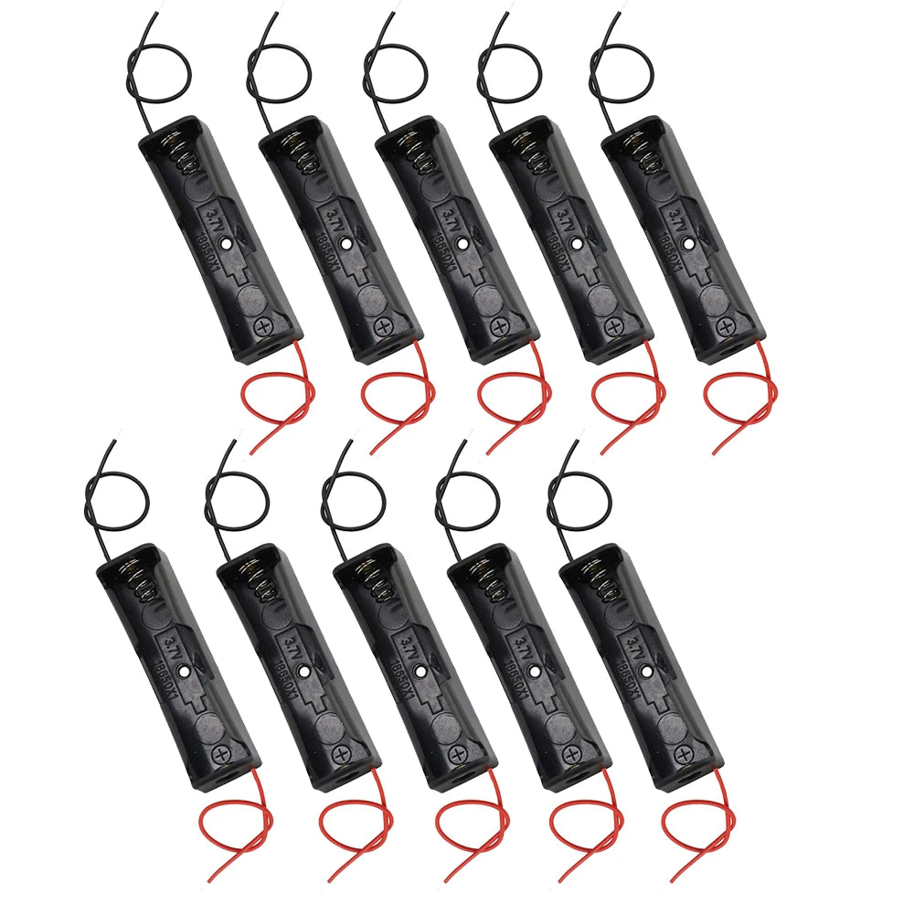 10pcs 18650 Battery Holder Single 1x 3.7V 18650 Battery Holder 18650 Battery Holder with Wires