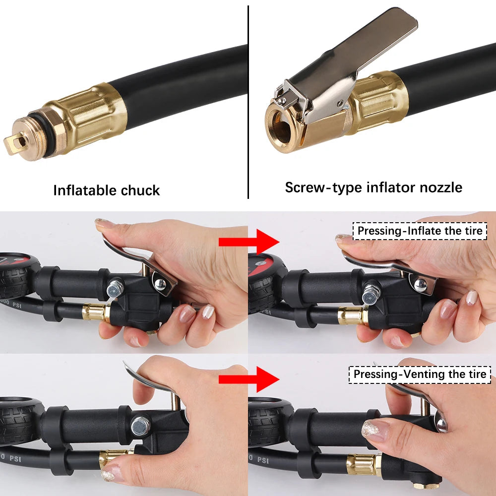 Digital Tyre Pressure Gauge with Release Button