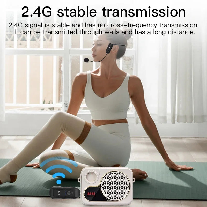2.4G trådløs mikrofon til stemmeforstærker, headset med high fidelity, smart støjreduktion, plug and play, til karaokehøjttaler og mikrofon