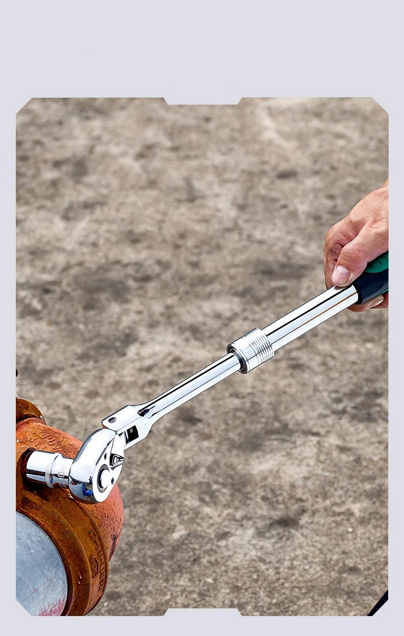 Drive Socket Drive Standard Ratchet Wrench , 1/4，3/8，1/2 Inch Flexible 72-Tooth Extendable Telescopic Socket Spanner Wrench