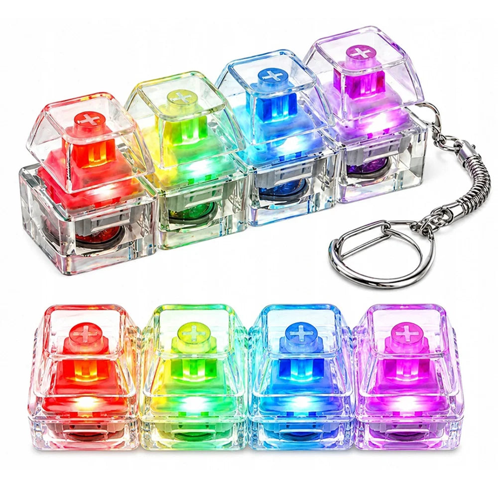 Νέο LED Φως Up Keyboard Keychain Διασχιστικά Παιχνίδια 4 Κλειδιά Κουμπιά Πληκτρολογίου Παιχνίδι Ανησυχίας Καρύκευμα Παζλ Ταχύτατη Αποστολή