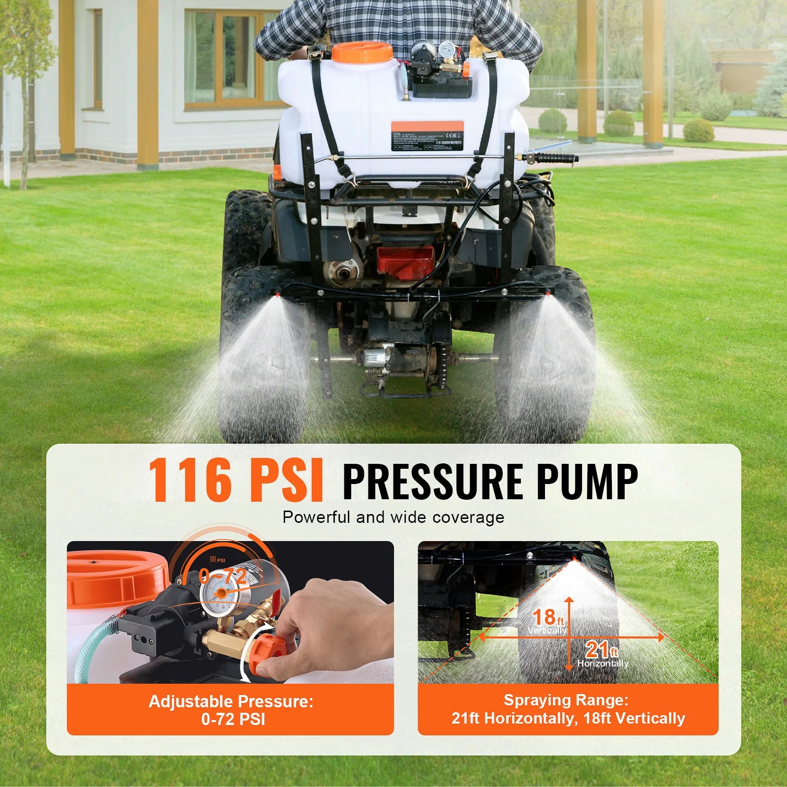 ATV Spot Sprayer 60L with Adjustable Boom & 12V Pump