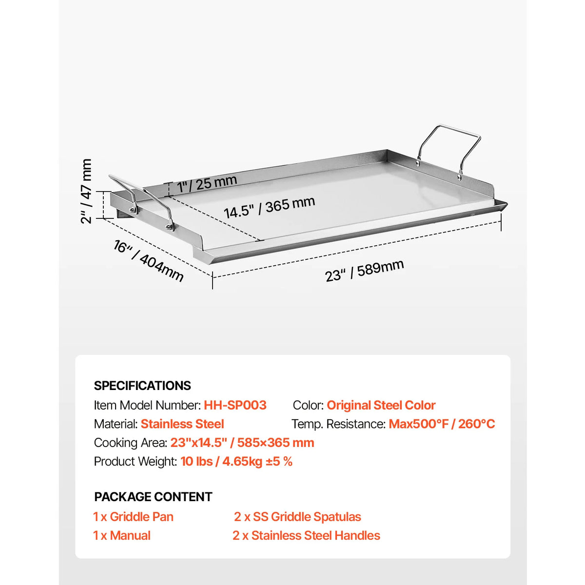 Rectangular Grill-Top Griddle Plate – Size Options