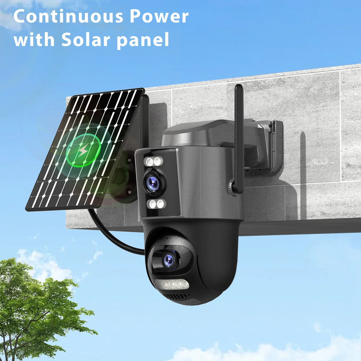 4G Solar PTZ Security Camera with Auto Tracking and 24/7 Recording