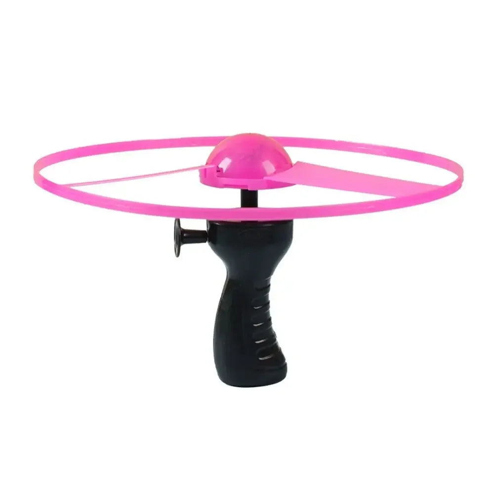 Kids Luminous Flying Disc Propeller Toys LED Lighting Pull String Flying UFO Toy Spinning Top Outdoor Game Sports Toy Gift 