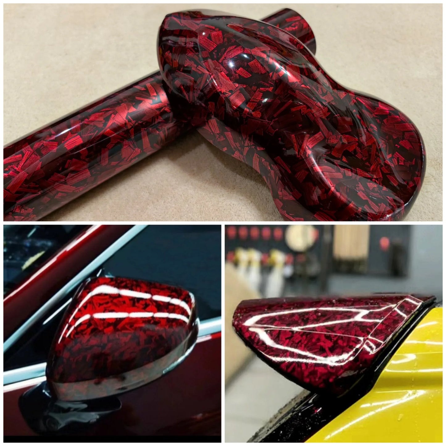 High Quality Silver Black Red PET Forged Carbon Fiber Vinyl Wrap Roll Adhesive Decal Car Wrapping Foil Film
