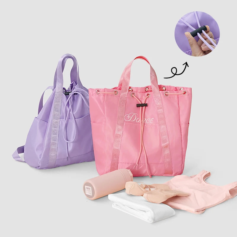 Borsa da danza classica per bambine con spallacci da zaino