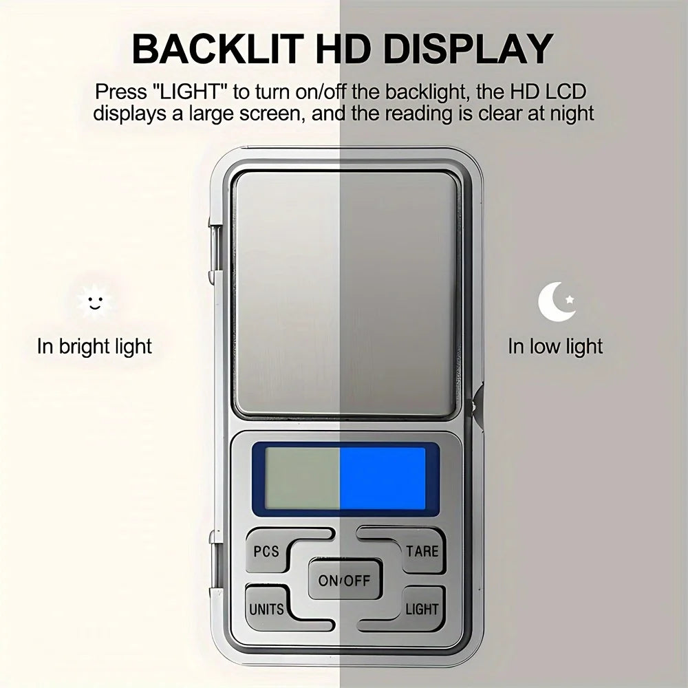High Precision 500g/0.01g Mini Pocket Scale, Accurate Digital Jewelry Scale with LCD Display, Compact Portable for Easy Carry 
