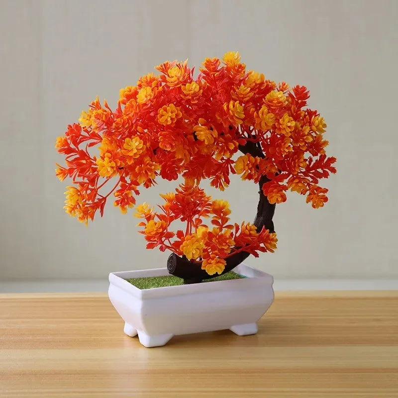 Artificial Plants Bonsai Simulated Tree Potted Plants Fake Flowers Table Potted Ornaments 