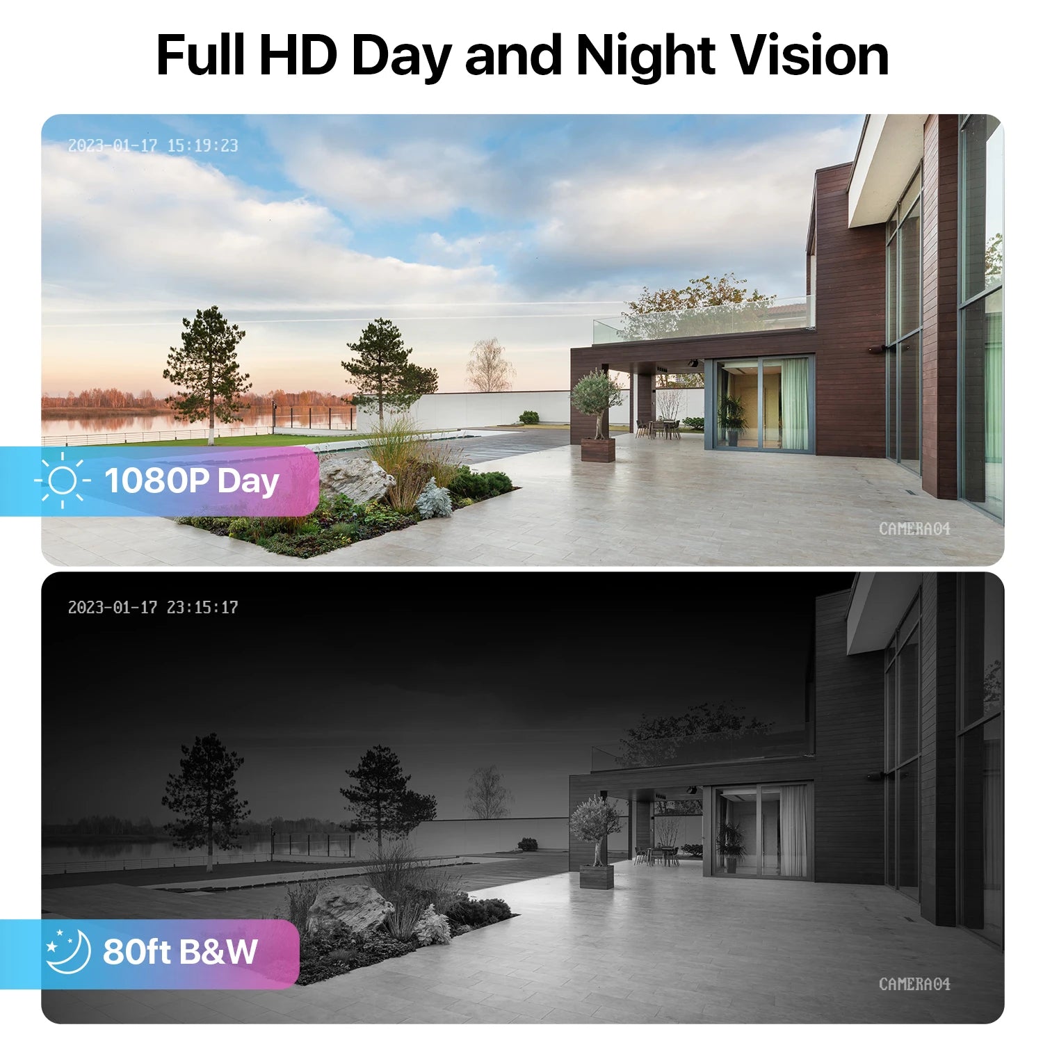 ZOSI 4-Pack 1080P HD-TVI Weatherproof Security Cameras