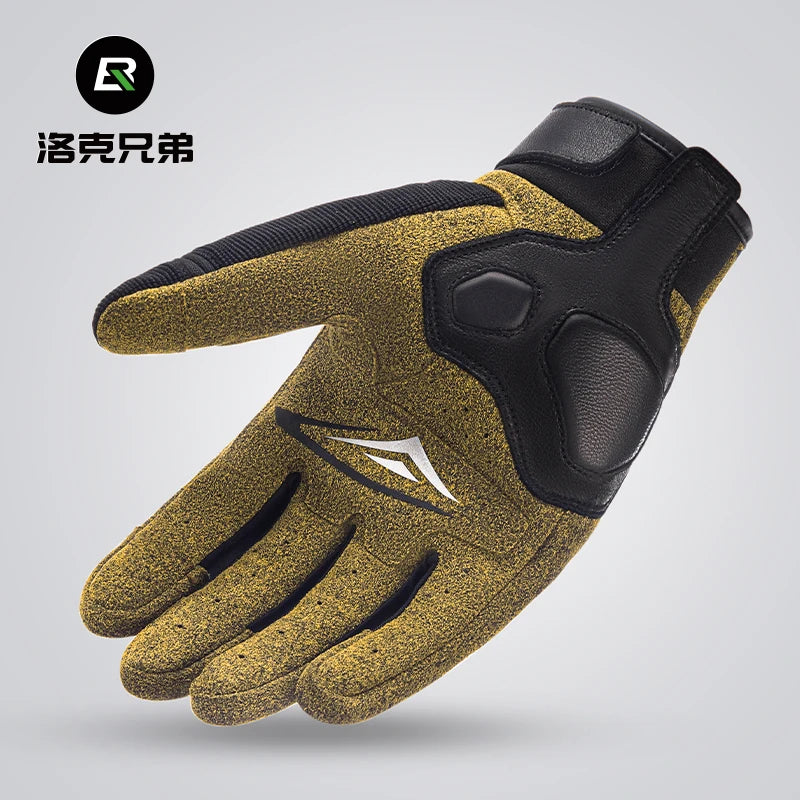 Luvas Táticas com Ecrã Tátil ROCKBROS Luvas de Motocross Luvas de Condução com Proteção Rígida para os Nós dos Dedos Luvas de Moto de Dedo Inteiro para Corrida