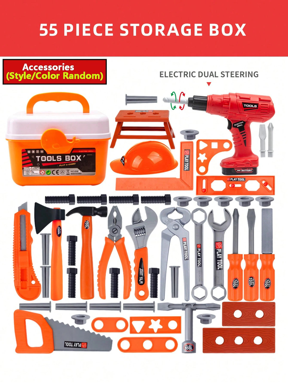 Kids Pretend Tool Kit for Imaginative Repair Play