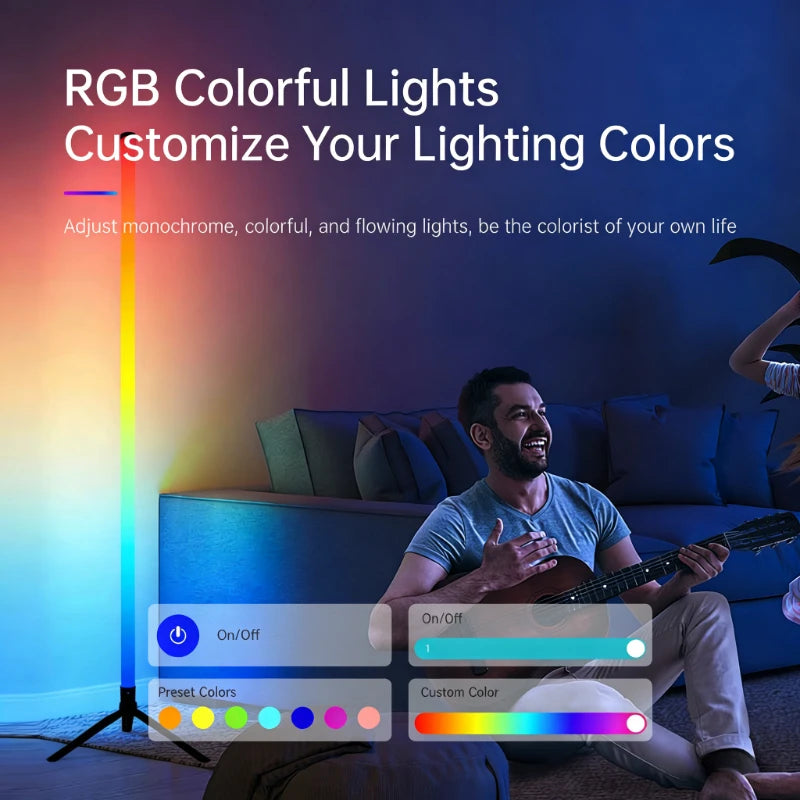 Lampe de sol d'ambiance RGB 120 cm