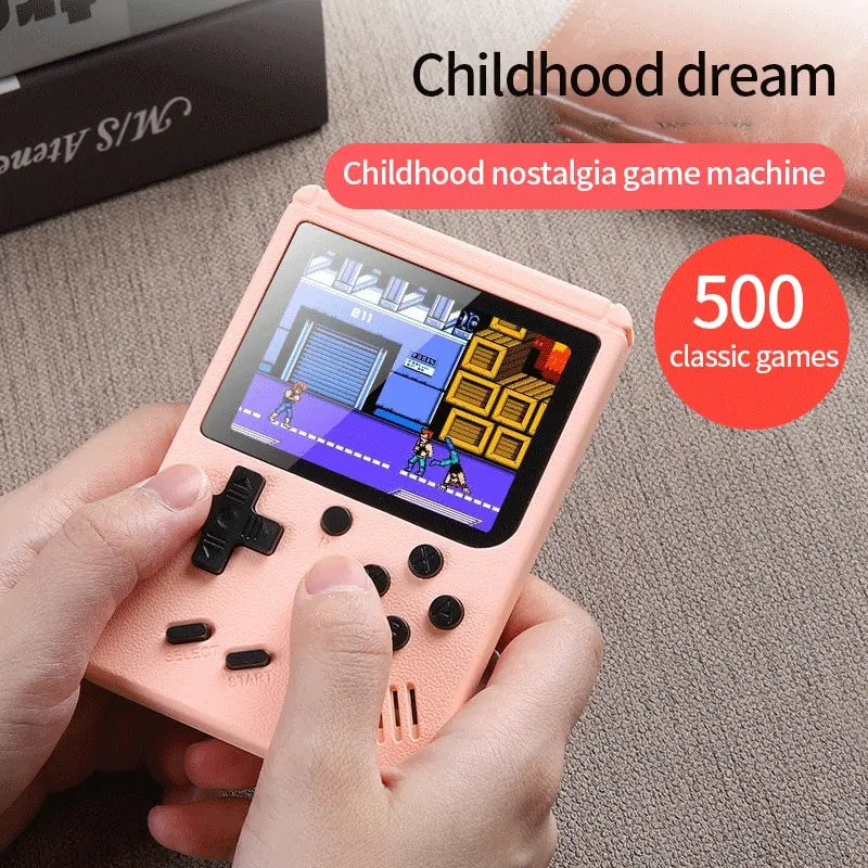 Tragbare Retro-Mini-Handheld-Videospielkonsole, 8-Bit-3,0-Zoll-Farb-LCD-Kinder-Farbspiel-Player mit 500 Spielen