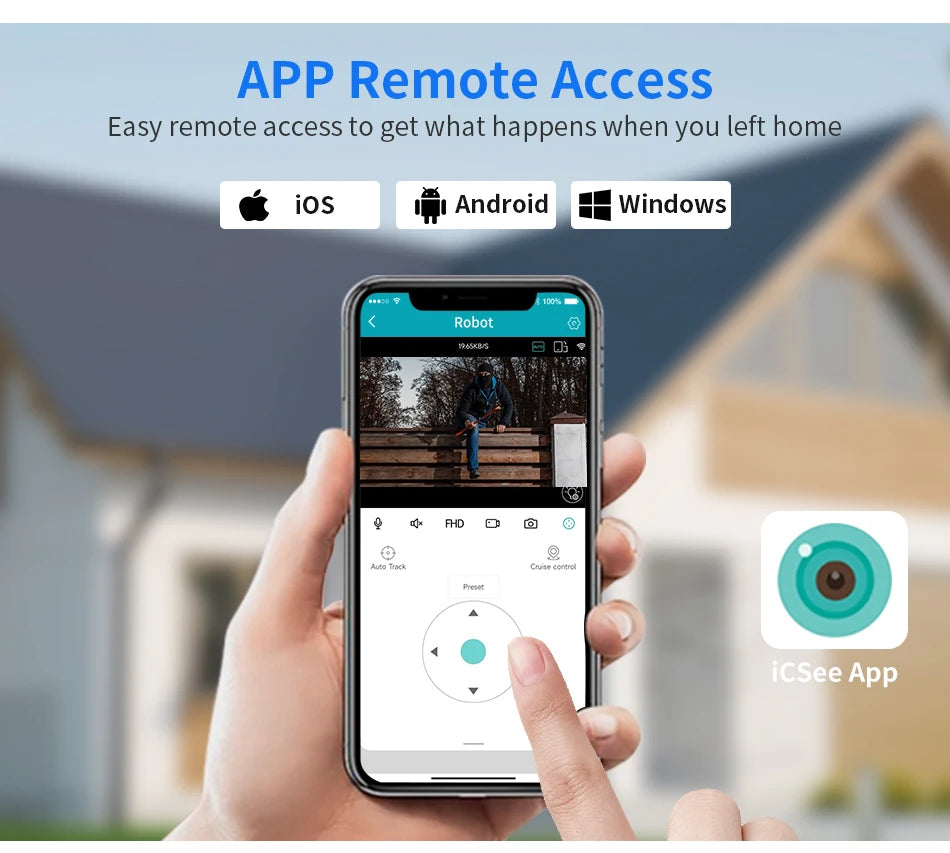 2MP PTZ WiFi Smart Security Camera with Human Detection