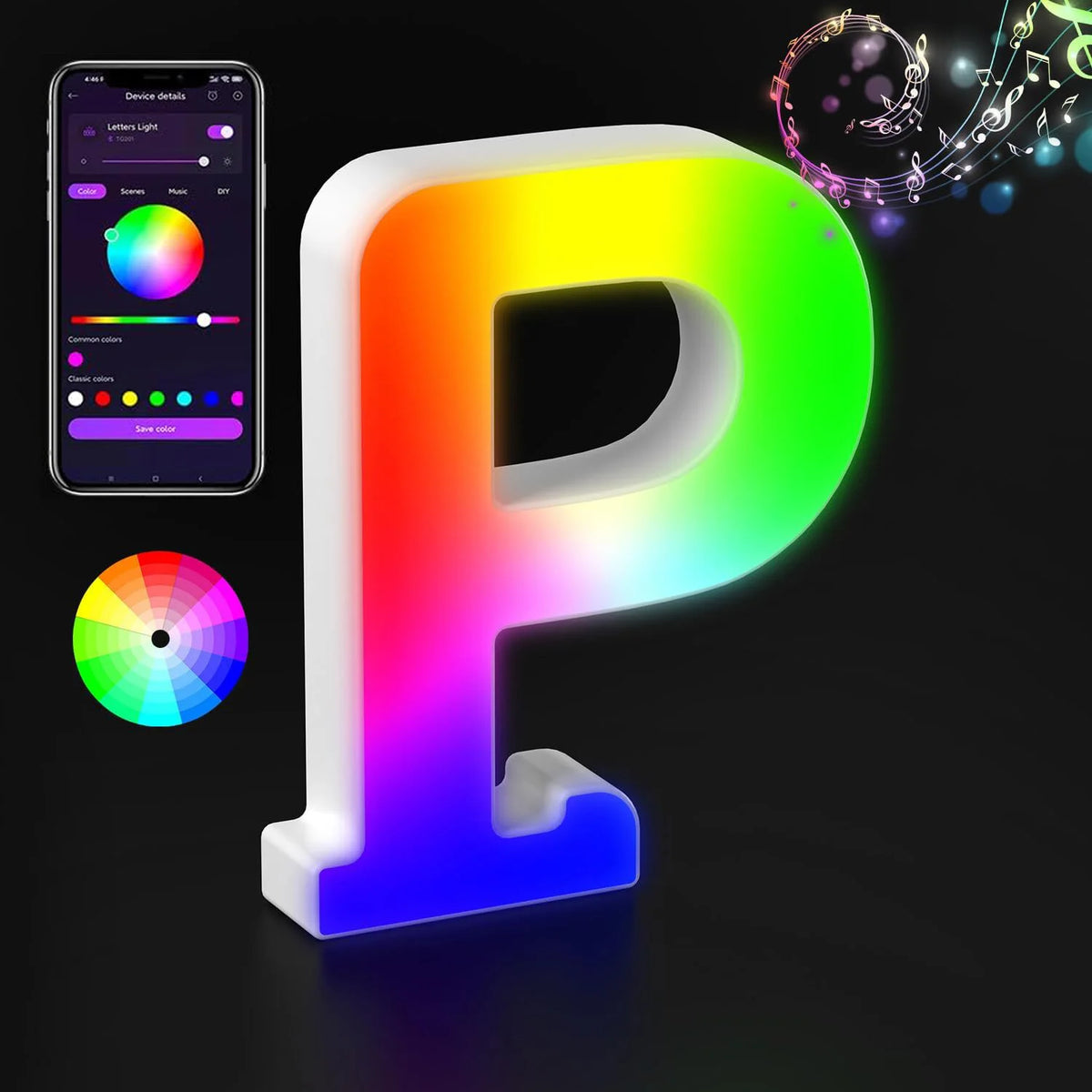 Appstyrt RGB LED-bokstavlampe