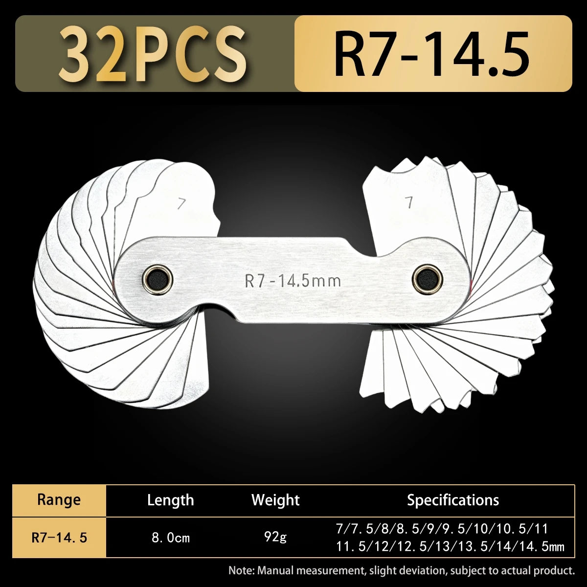 Radius Fillet Gauges for Concave and Convex Profiles