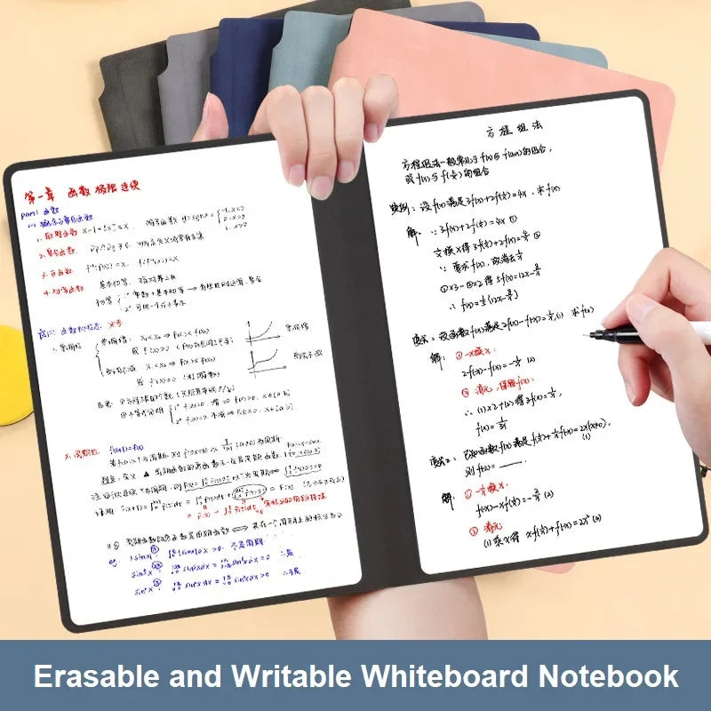Reusable A5 Whiteboard Notebook Set with Pen and Wipe Cloth
