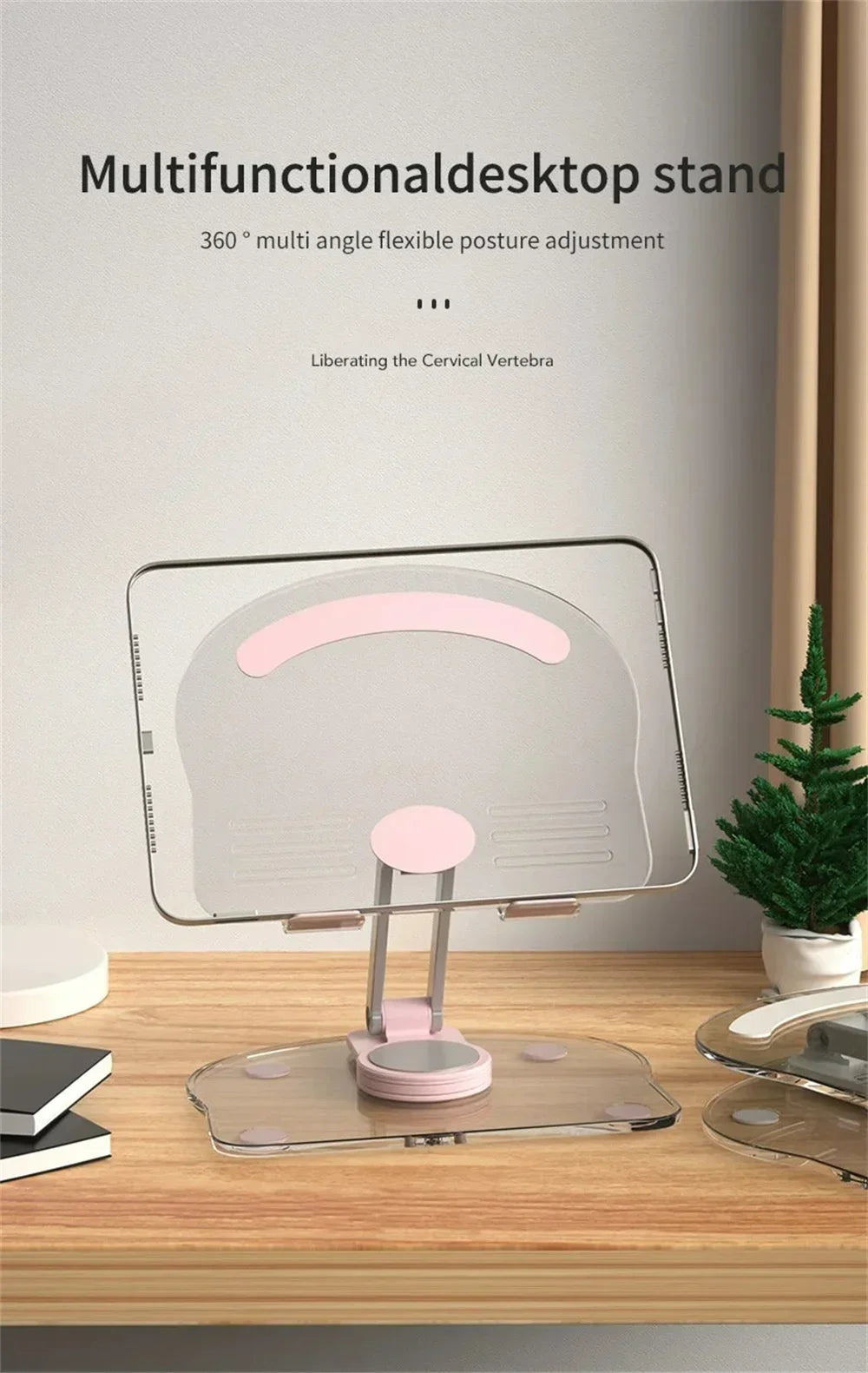 360° Rotation Acrylic Tablet Stand Adjustable Phone Bracket Folding Anti-slip Holder For iPad Pro Air Mini For 4.7-13inch Stand