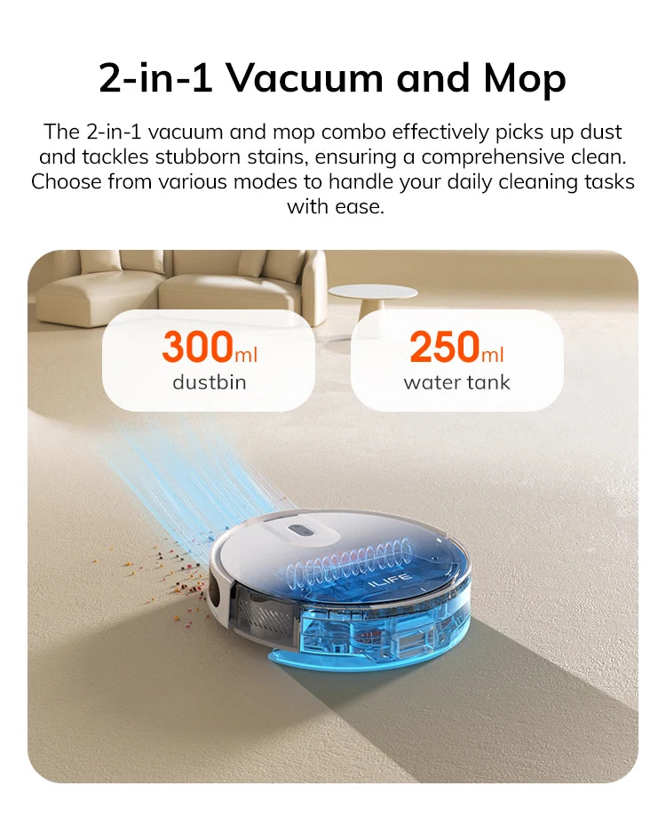 ILIFE V20 Robot Vacuum Cleaner with Powerful Suction and Smart Navigation