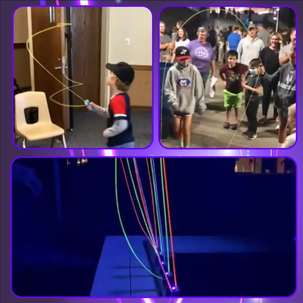 Glow-in-the-dark fun electric rope thruster children's outdoor new exotic decompression toys Creative toys for cats and pets 