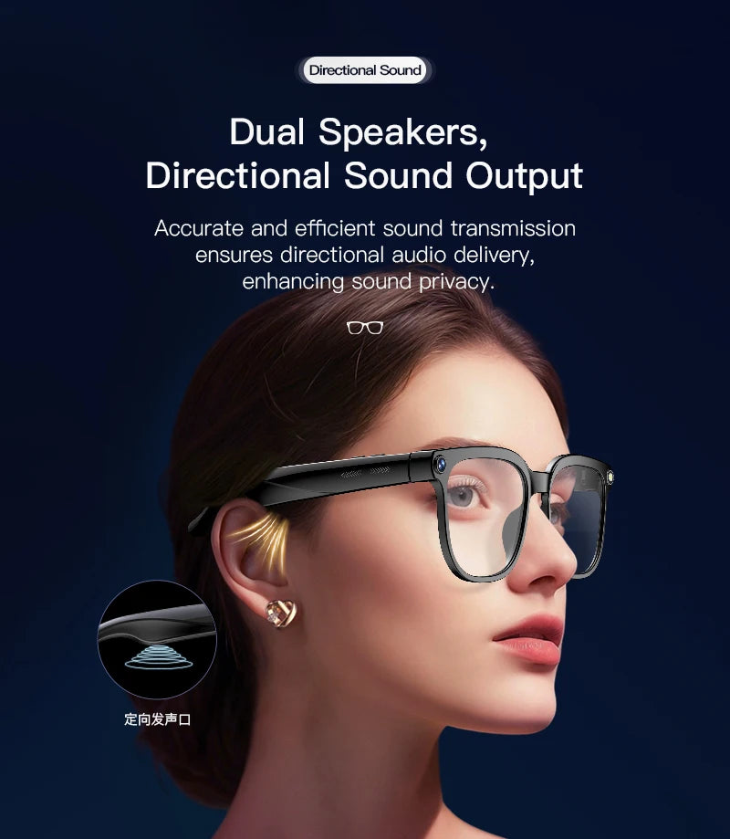 Smart AI Glasses 1080P Camera Bluetooth Calls Translation