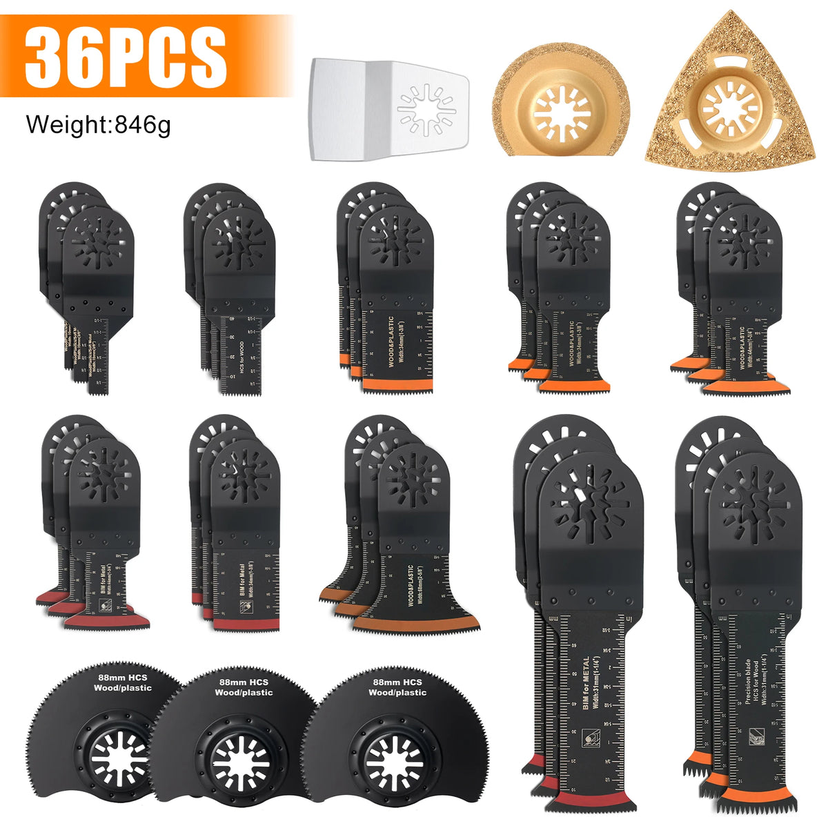 Oscillating Multi-Tool Accessory Sets, 10–85 Pieces